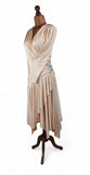 Vintage 80s Dress Elegant Classy Cocktail Jersey Drape Ruchings Sequins - UK 10 - Vintage Boutique