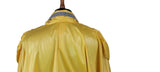 Vintage 80s Dress Quirky Mod Party Cocktail Knee Metallic Yellow - UK 10 - Vintage Boutique