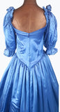Vintage 80s Prom Ball Gown Princess Dress Fluid Satin Ruffles Flounces Bows UK 6 - Vintage Boutique