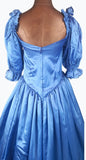 Vintage 80s Prom Ball Gown Princess Dress Fluid Satin Ruffles Flounces Bows UK 6 - Vintage Boutique