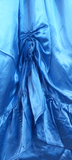 Vintage 80s Prom Ball Gown Princess Dress Fluid Satin Ruffles Flounces Bows UK 6 - Vintage Boutique