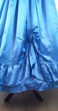 Vintage 80s Prom Ball Gown Princess Dress Fluid Satin Ruffles Flounces Bows UK 6 - Vintage Boutique
