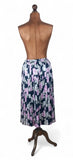 Vintage 80s Skirt Pleated Floral Summer Effortless Classic Floaty Midi UK 10 - Vintage Boutique