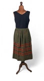 Vintage 90s Dirndl Dress Traditional Country Bavarian Oktoberfest Gingham UK 14 - Vintage Boutique