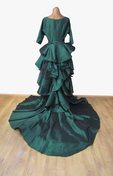 Vintage 90s Handmade Theatre Bustle Over Dress Ruffles Flounces Quirky  UK 8/10 - VintageFairy