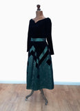 Vintage Dress 80s Evening Cocktail Prom Party Velvet Metallic Quality Midi UK 10 - Vintage Attic