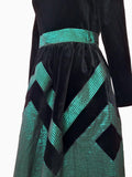 Vintage Dress 80s Evening Cocktail Prom Party Velvet Metallic Quality Midi UK 10 - Vintage Attic